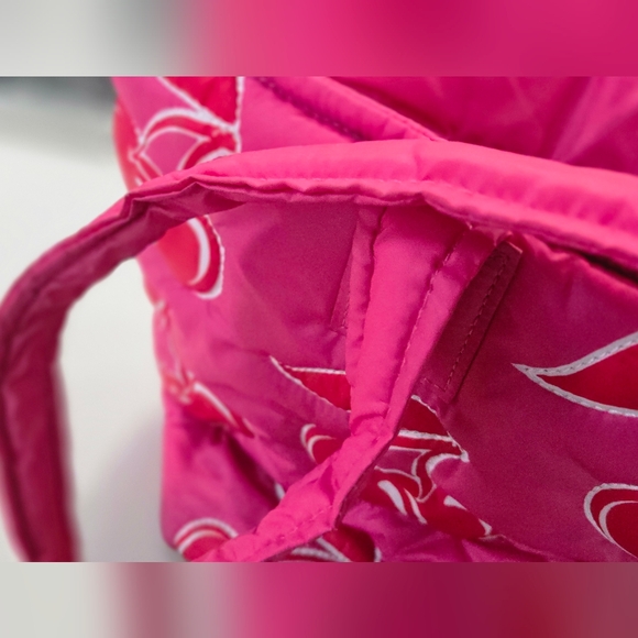 Sincerely Jules Cherry Puffer Quilted Tote Zip Top. - Picture 2 of 7